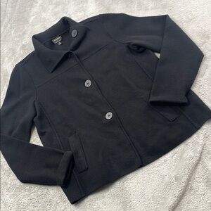 Talbots M 100% Pure Italian Merino Wool Women's Black Jacket Sweater Shacket